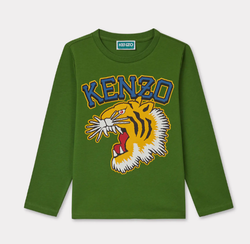 Kenzo Boys Green Long Sleeve Shirt